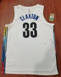 Maillot de Basket #33 Claxton Brooklyn Nets 2022-23 city Blanc Imprimé